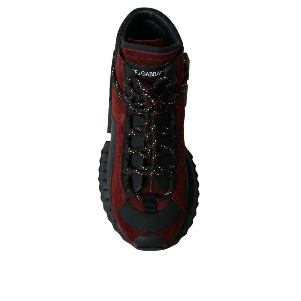 Dolce & Gabbana Dolce & Gabbana Burgundy Leather High Top Sneakers Size US 6 / EU 39 - 6 Thumbnail