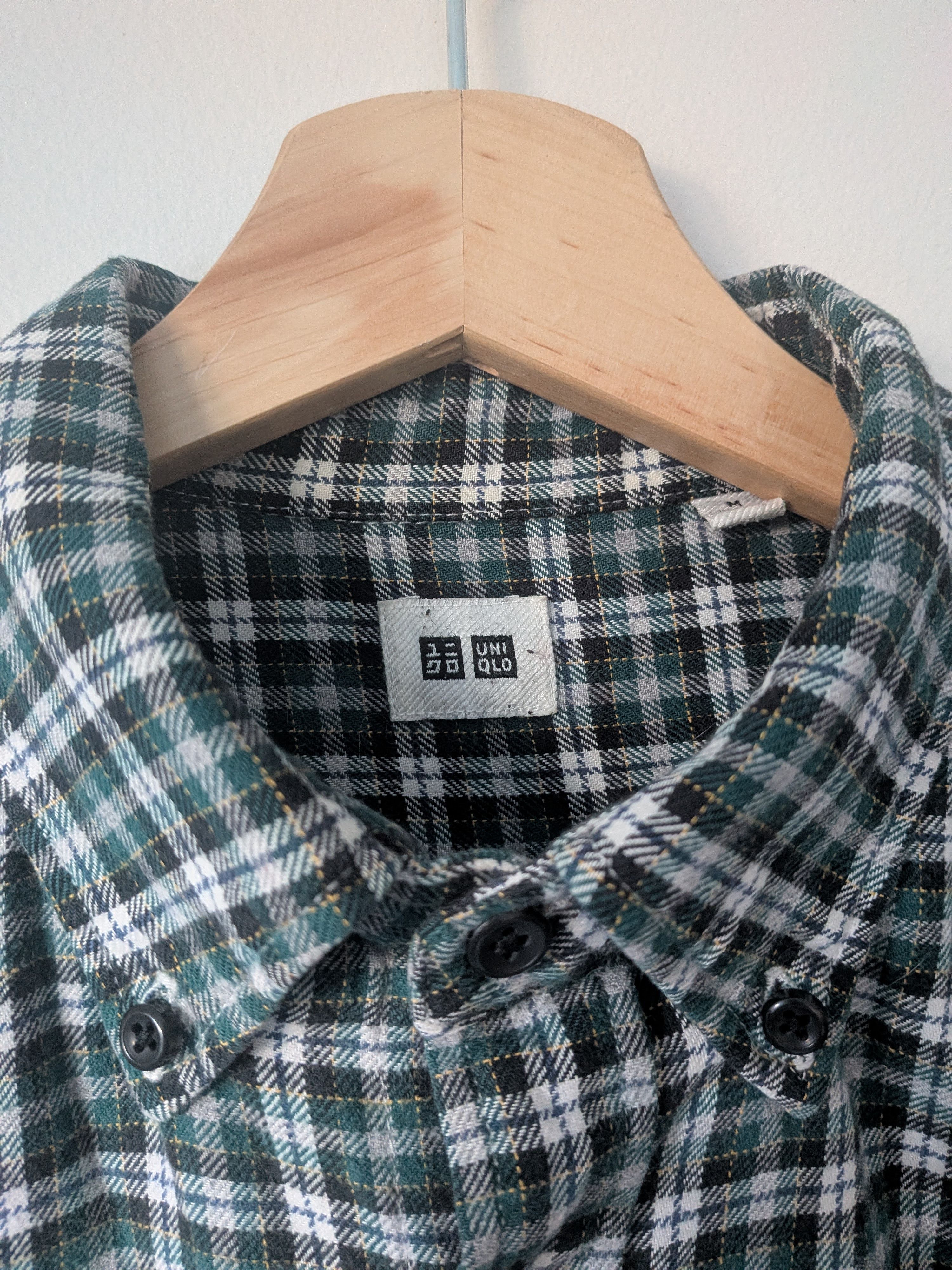 Uniqlo Green & White Flannel Size US M / EU 48-50 / 2 - 2 Thumbnail