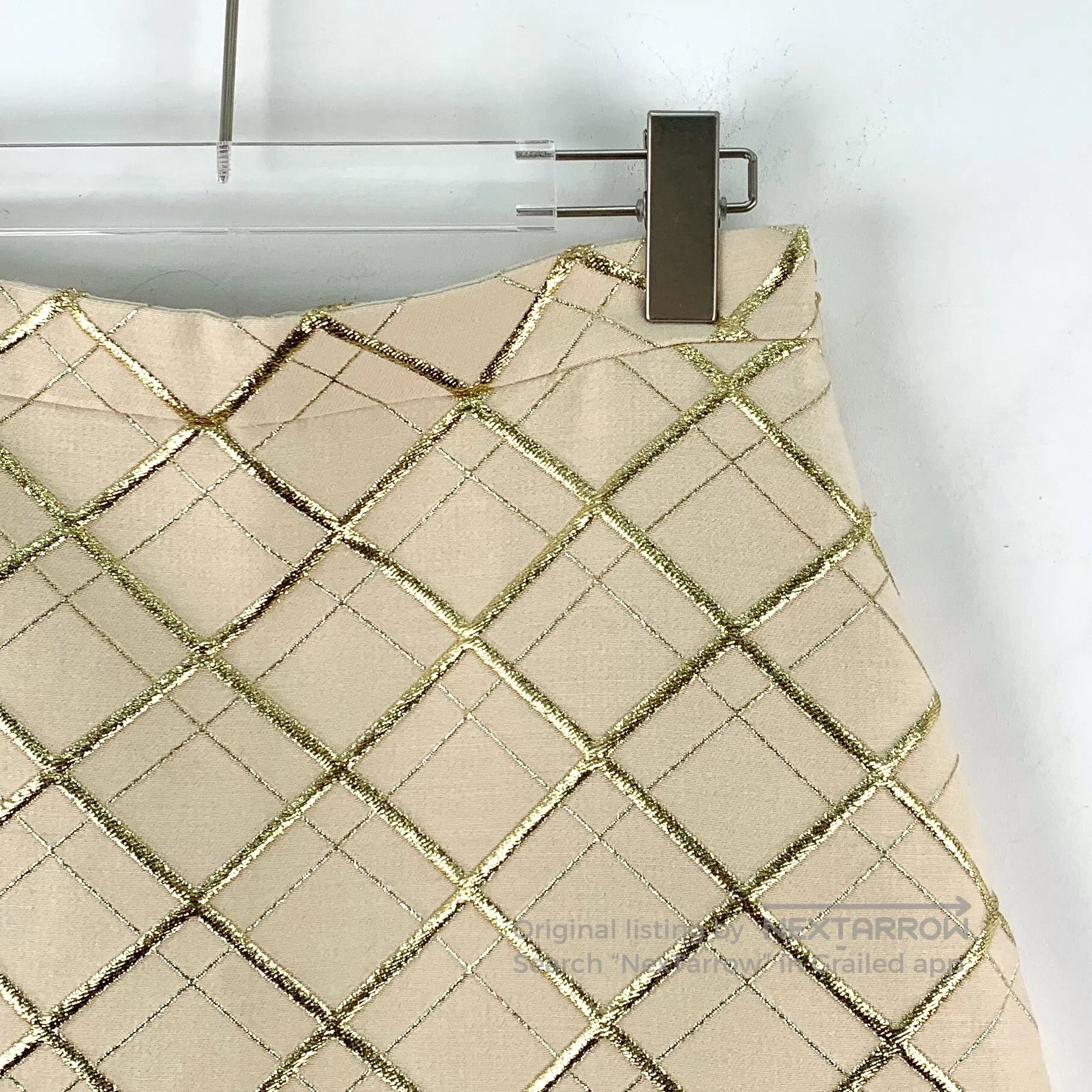 Other Valentino Light yellow diamond gold thread cashmere wool c Size 41" - 3 Thumbnail
