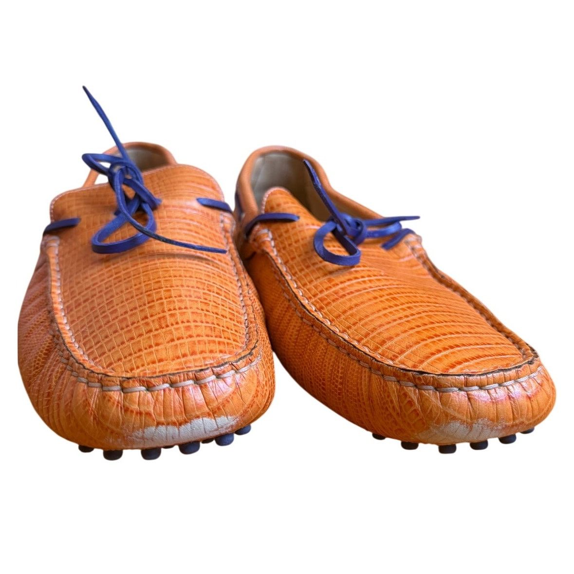 Etro Etro Cognac Embossed Leather Drivers Loafers Size US 12 / EU 45 - 6 Thumbnail