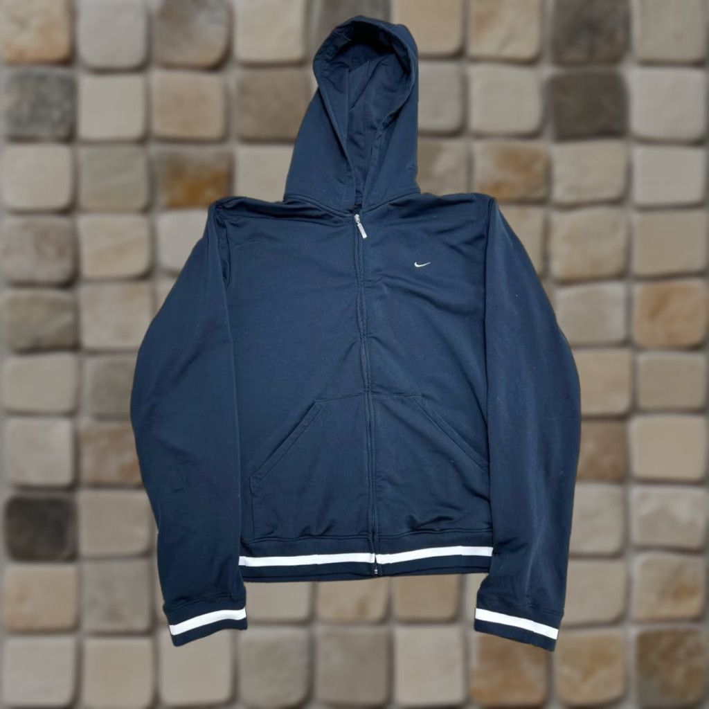 Nike Nike Dri-Fit Jacket Womens Large Blue Full Zip Hooded Athletic Sweatshirt? Size L / US 10 / IT 46 - 1 Thumbnail