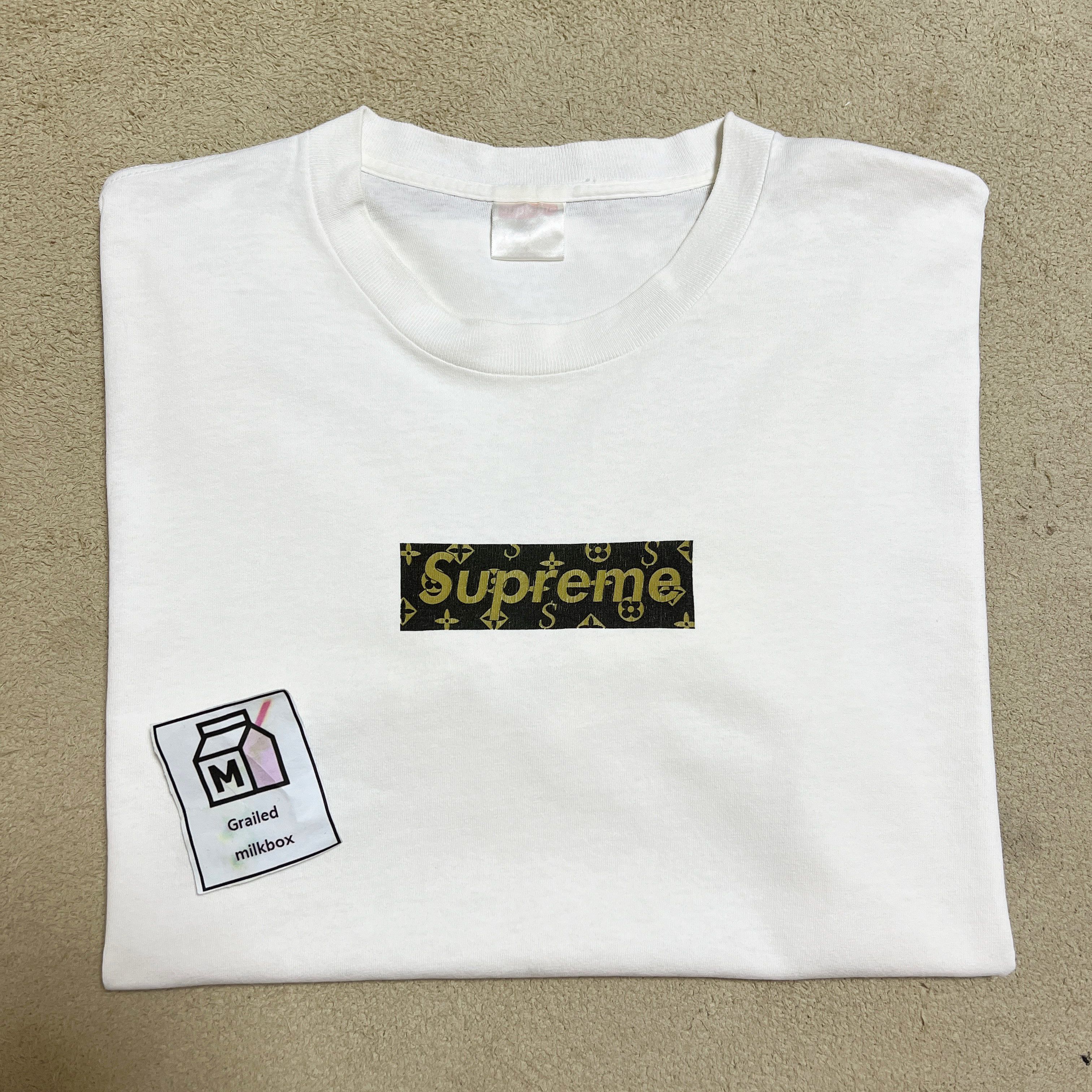 Supreme Supreme LV Monogram Box Logo Tee White 2000 | Grailed