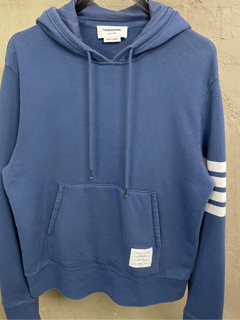 Thom Browne Thom Browne Smog blue hooded hoodie Size US M / EU 48-50 / 2 - 3 Thumbnail