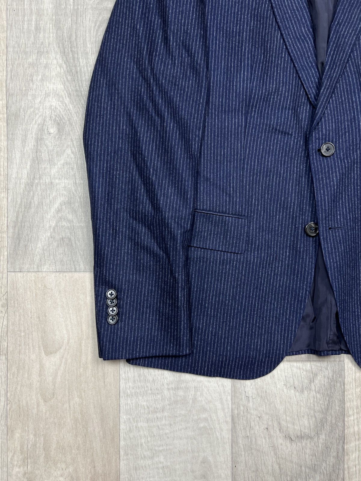 Baldessarini Baldessarini 2 Button Striped Wool Blazer (Y0179) Size 50R - 2 Thumbnail