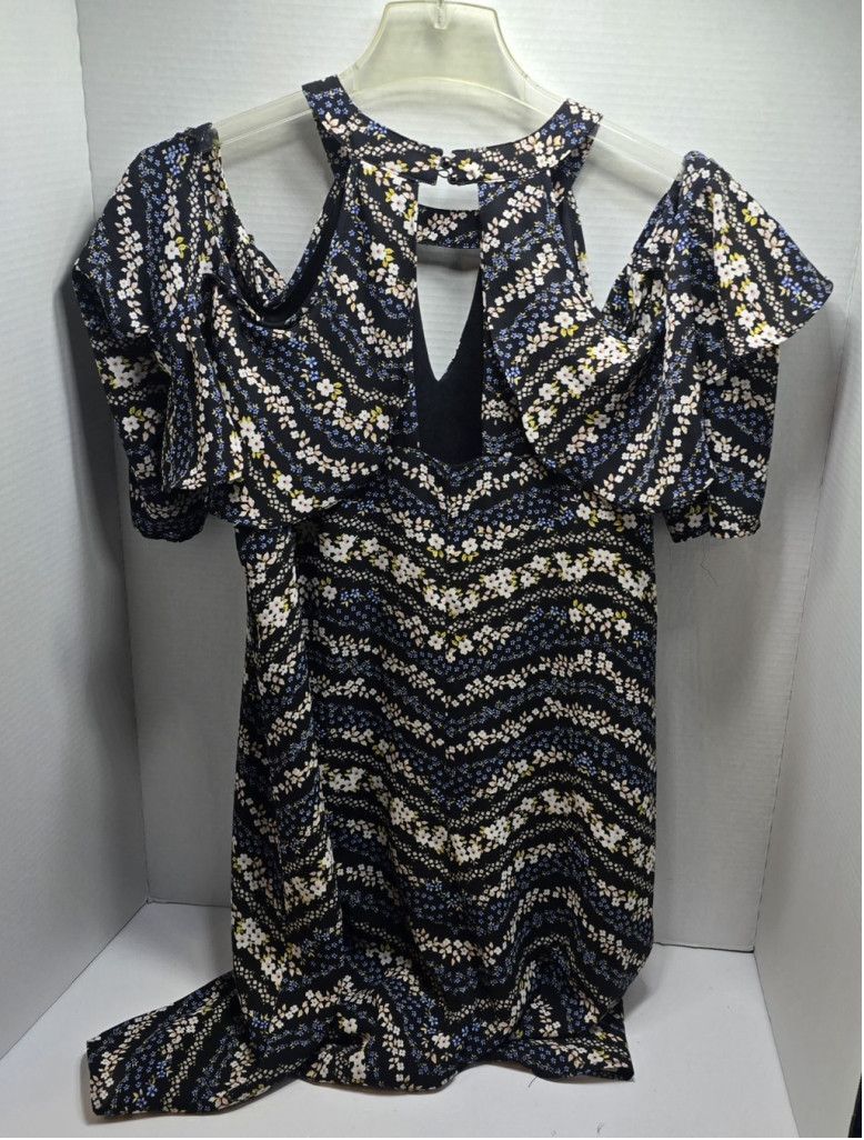 The Unbranded Brand Women's Candies Top Large Open Shoulder Short Sleeve Blue Size L / US 10 / IT 46 - 6 Thumbnail
