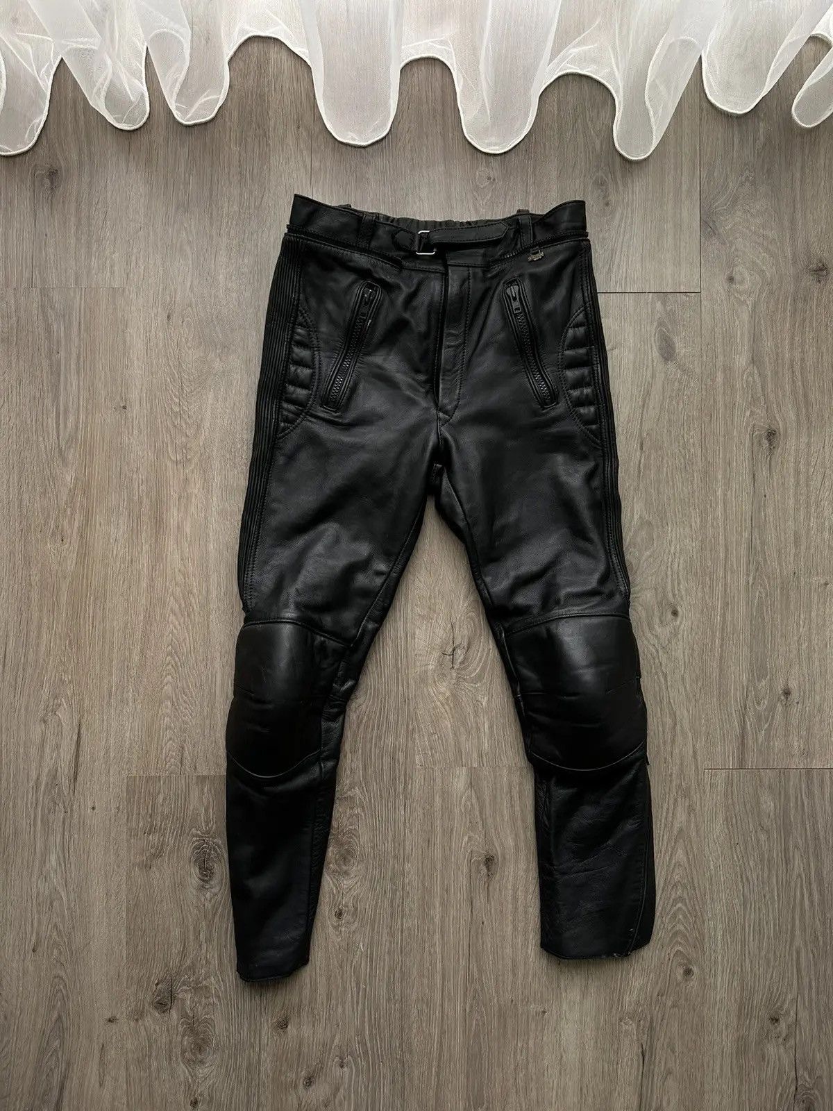 Genuine Leather × Vintage Vintage Genuine Leather Louis Moto Black pants Size US 32 / EU 48 - 2 Thumbnail