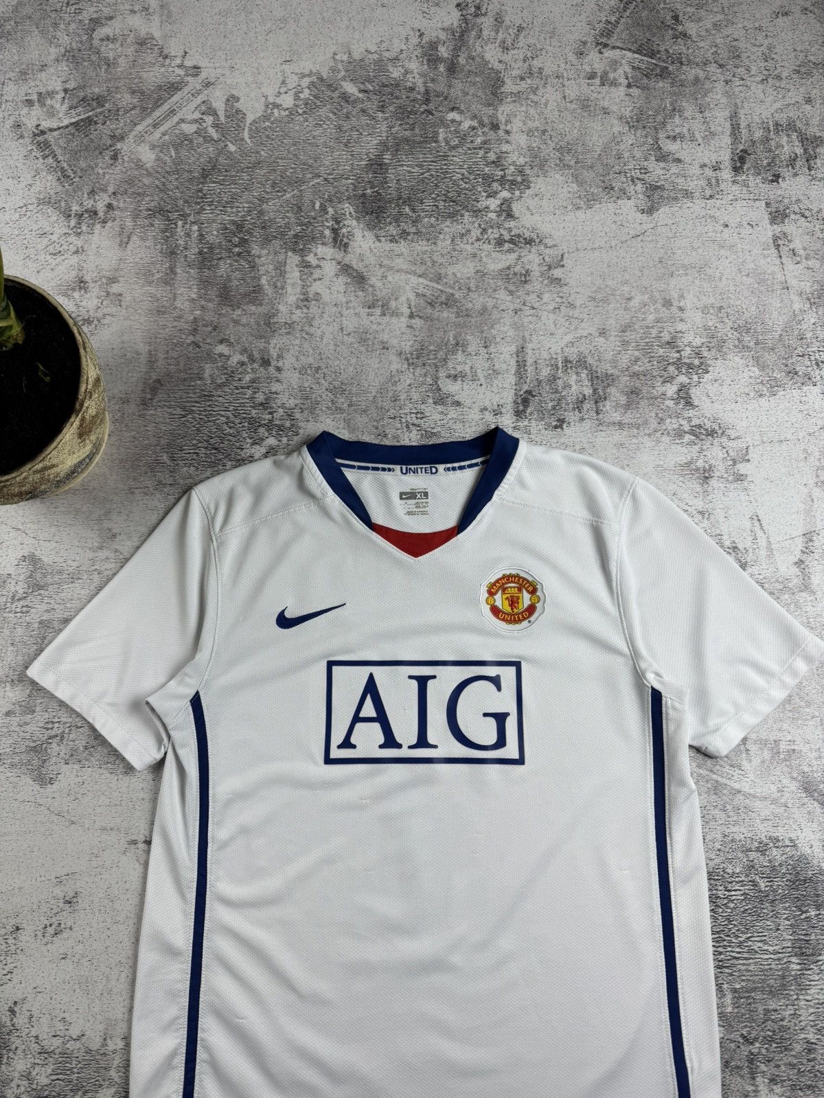 Nike Vintage Manchester United 2008/2010 White Soccer Football T Shirt Jersey Kit Size US S / EU 44-46 / 1 - 6 Thumbnail