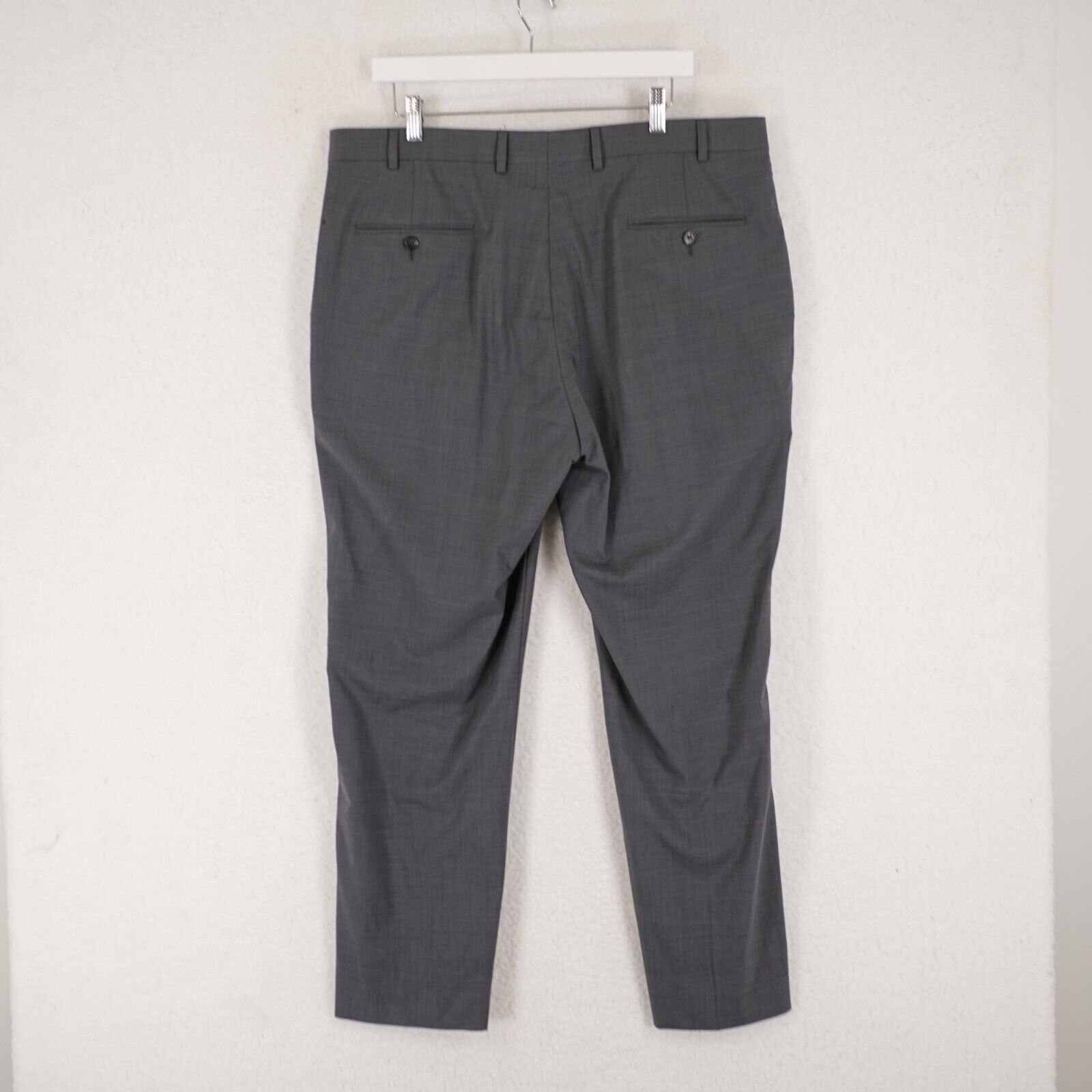 Hart Schaffner Marx Hart Schaffner Marx Wool Spandex Gray Flat Front Mid Rise Dr Size 38R - 4 Thumbnail