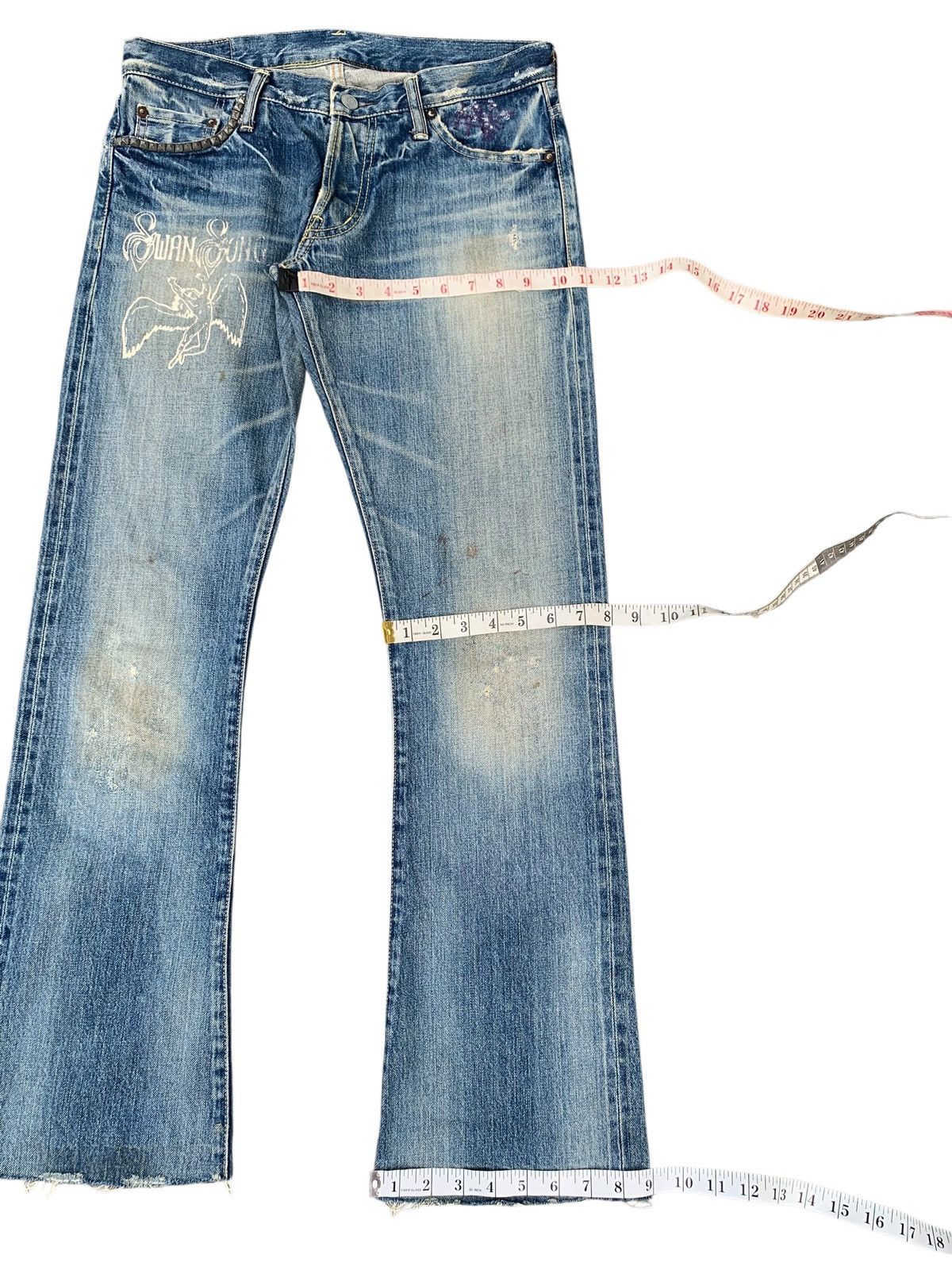 Kapital HYSTERIC GLAMOUR LED ZEPPELIN FLARE SELVEDGE DISTRESSEDDENIM Size US 32 / EU 48 - 18 Thumbnail