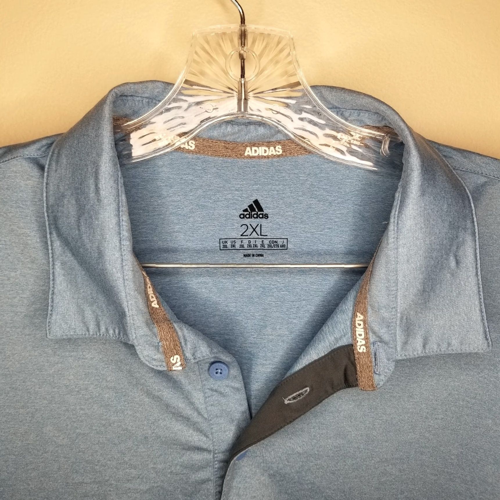 Adidas ADIDAS Polo Shirt Men 2XL Short Sleeve Athletic Blue Polo 2XL Mens Shirt Size US XXL / EU 58 / 5 - 3 Thumbnail