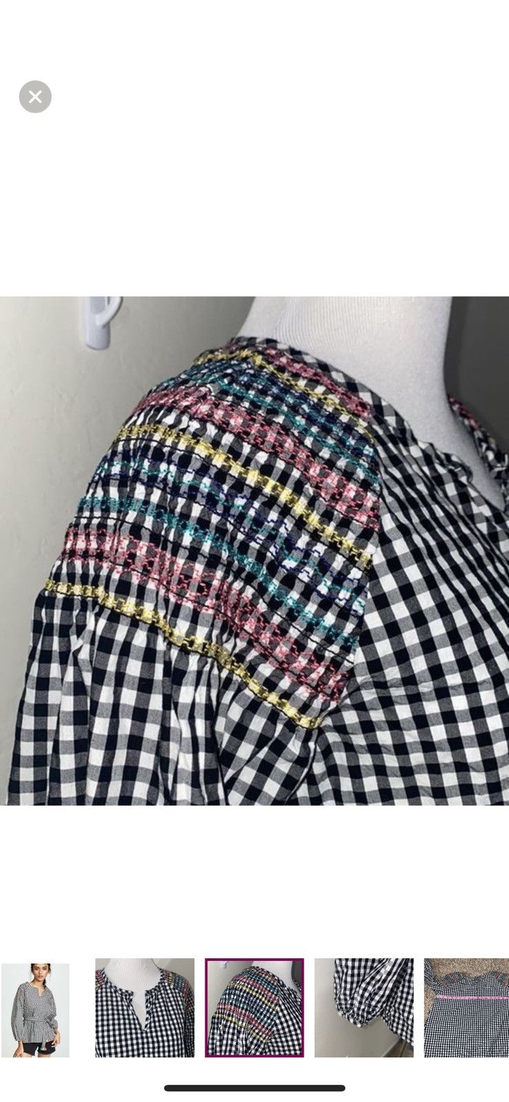 Madewell Madewell XS smocked gingham top Size XS / US 0-2 / IT 36-38 - 3 Thumbnail