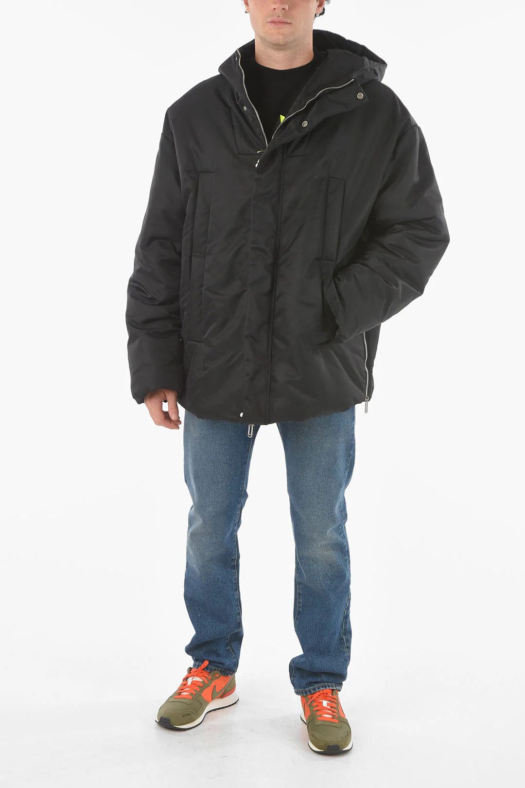 Off-White og1mm0426 Tech Fabric Padded Parka in Black Size US M / EU 48-50 / 2 - 3 Thumbnail