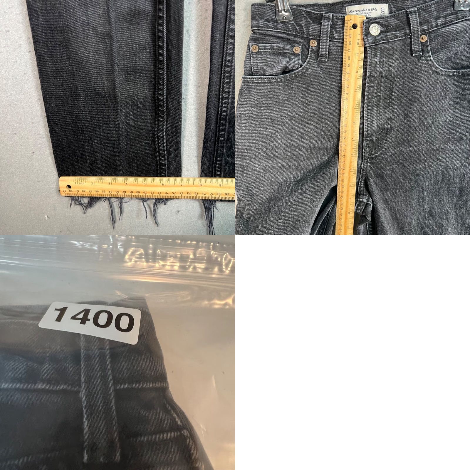 Abercrombie & Fitch VINTAGE Abercrombie & Fitch 90s Straight High Rise Jeans Women's Size 25 Black Denim Size 42" / US 20 - 8 Thumbnail