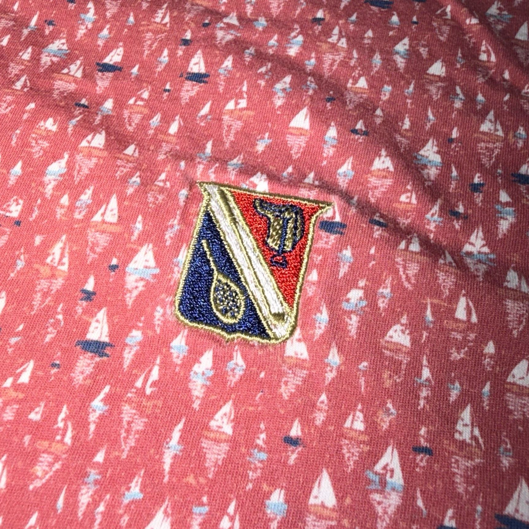 Peter Millar Peter Millar Seaside Polo Shirt Men Large Red Sailboat AOP Regatta Reflection Longue Vue # Size US L / EU 52-54 / 3 - 2 Thumbnail