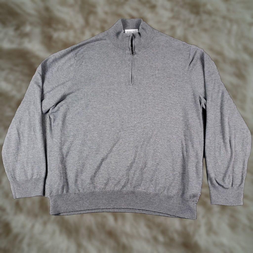 Brooks Brothers Brooks Brothers Mens Extra Large XL Gray 1/4 Zip Pullover Sweater Size US XL / EU 56 / 4 - 1 Thumbnail