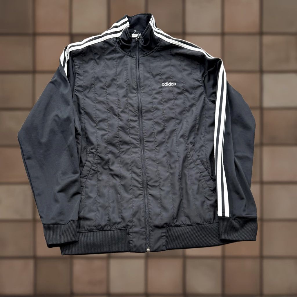 Adidas Adidas Track Jacket Mens Large Black White 3-Stripes Full Zip Athletic Training Jacket Mens L Black White 3-Stripes Full Zip Pockets fleece-free Size US L / EU 52-54 / 3 - 1 Thumbnail