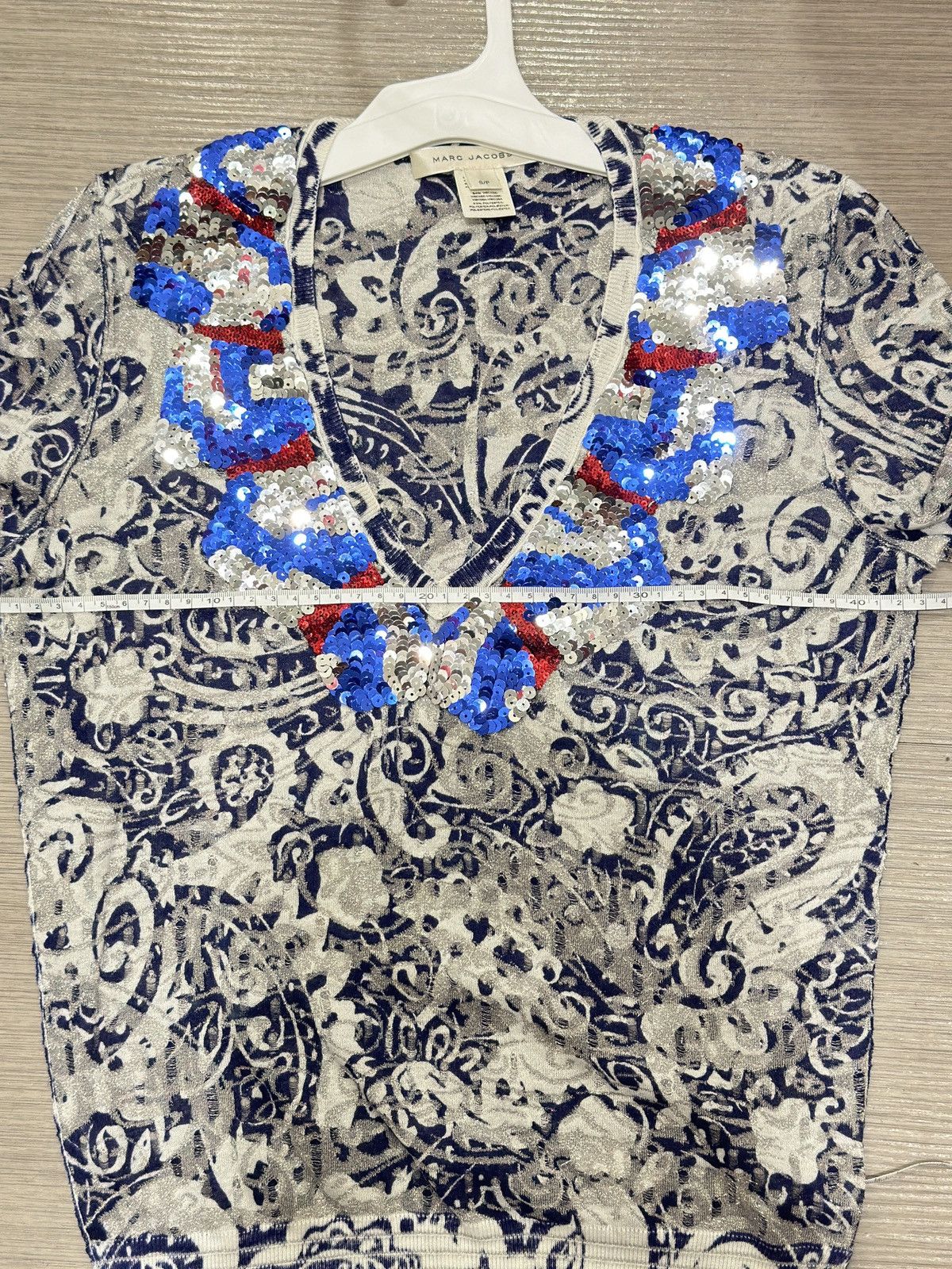 Marc Jacobs NWOT Marc Jacob’s Sequined Glitter Floral Blouse Top/S Size S / US 4 / IT 40 - 7 Thumbnail
