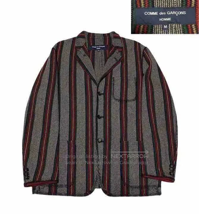 Comme des Garcons Comme Des Garcons Red and green striped coat Size US M / EU 48-50 / 2 - 2 Thumbnail