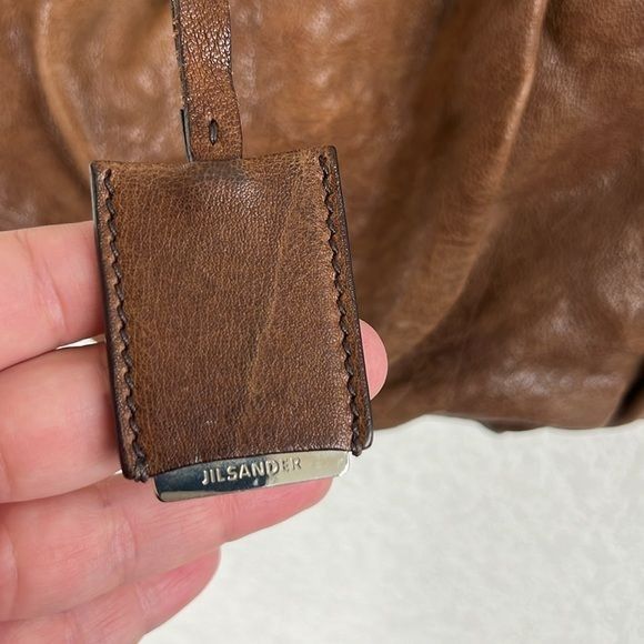 Jil Sander JIL SANDER Vintage Tan Leather Pleated Shoulder Bag Size ONE SIZE - 2 Thumbnail