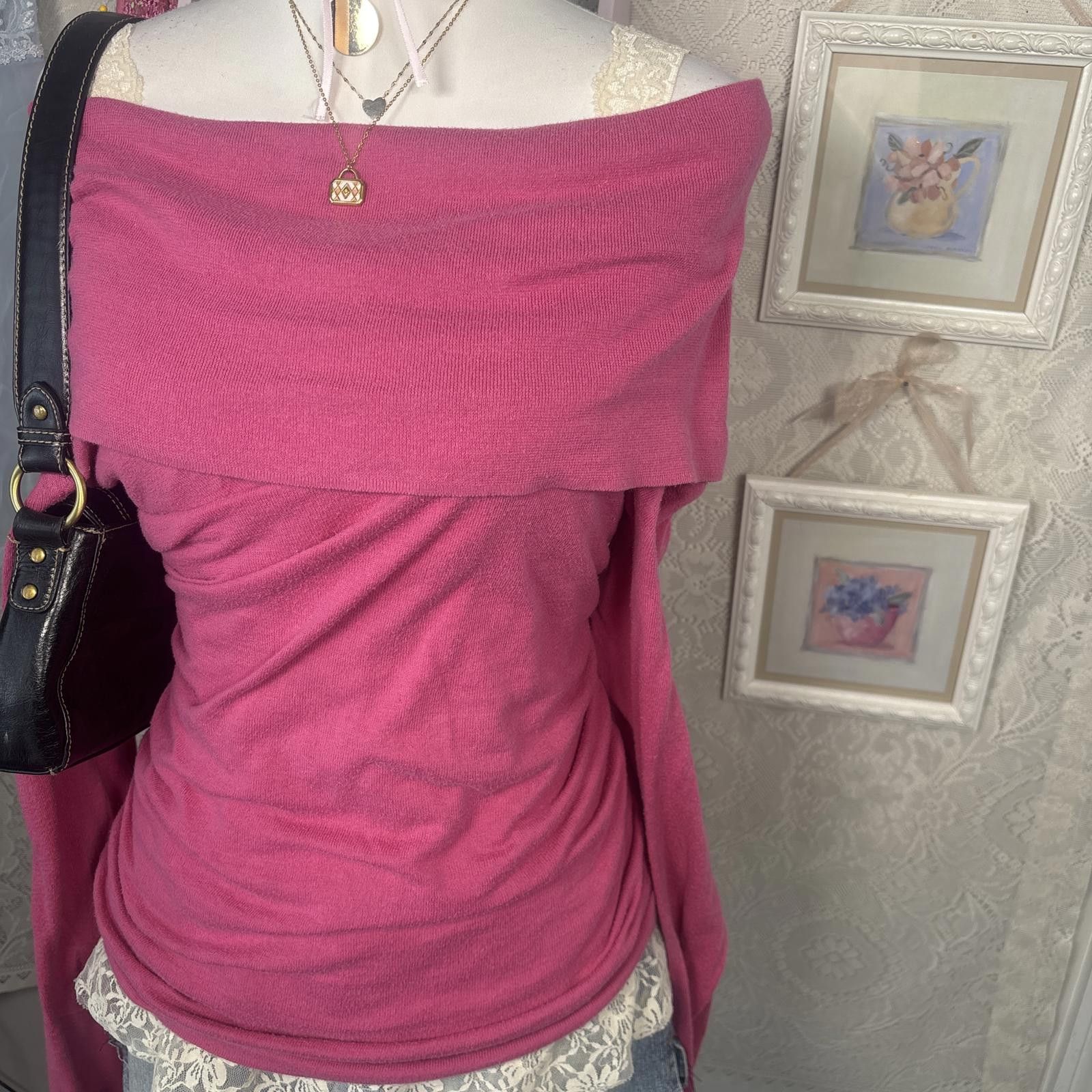 Other y2k off the shoulder rouched fitted sweater Size M / US 6-8 / IT 42-44 - 3 Thumbnail