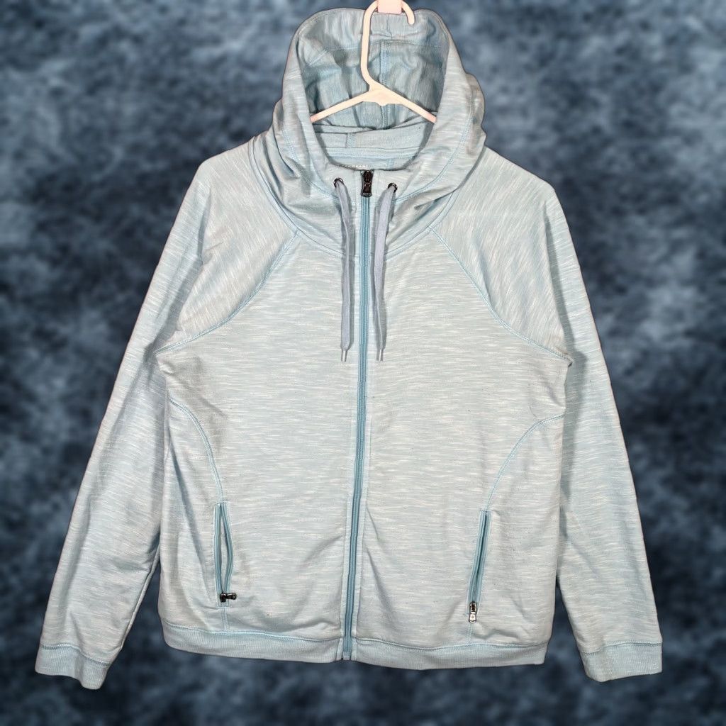 Tek Gear VINTAGE Tek Gear Dry Tek Full Zip Hoodie Sweatshirt Womens M Blue Shirt Womens M Blue Hoodie Size M / US 6-8 / IT 42-44 - 1 Thumbnail