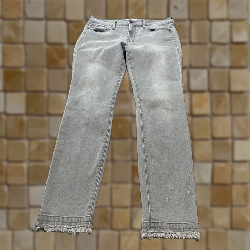Frame FRAME Le Skinny De Jeanne Jeans Gray 30 Womens Denim Slim Stretch 5-Pocket Zip Fly Frayed Hem Inseam 29" Size 30" / US 8 / IT 44 - 1 Thumbnail