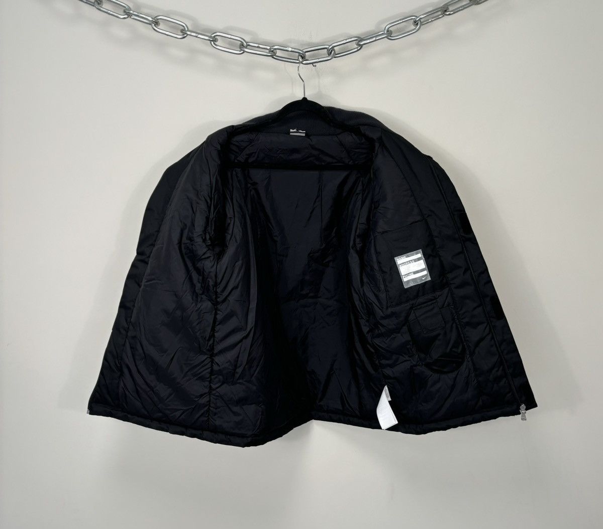 Nike Vintage Nike Big Swoosh Logo Black Hype Down Puffer Jacket Size US S / EU 44-46 / 1 - 3 Thumbnail