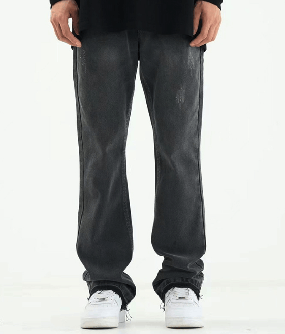 Japanese Brand × Jean Men's washed straight versatile flared distressed jeans Size US 32 / EU 48 - 1 Thumbnail