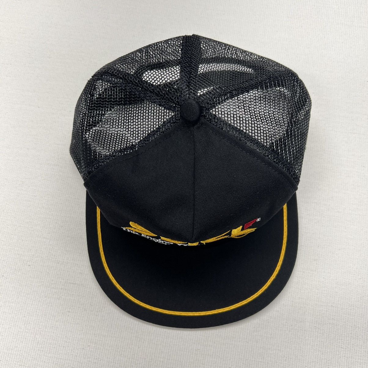 Vintage VTG Slick Trucker Hat Black Snap Back Machine Engine Truck Size ONE SIZE - 3 Thumbnail