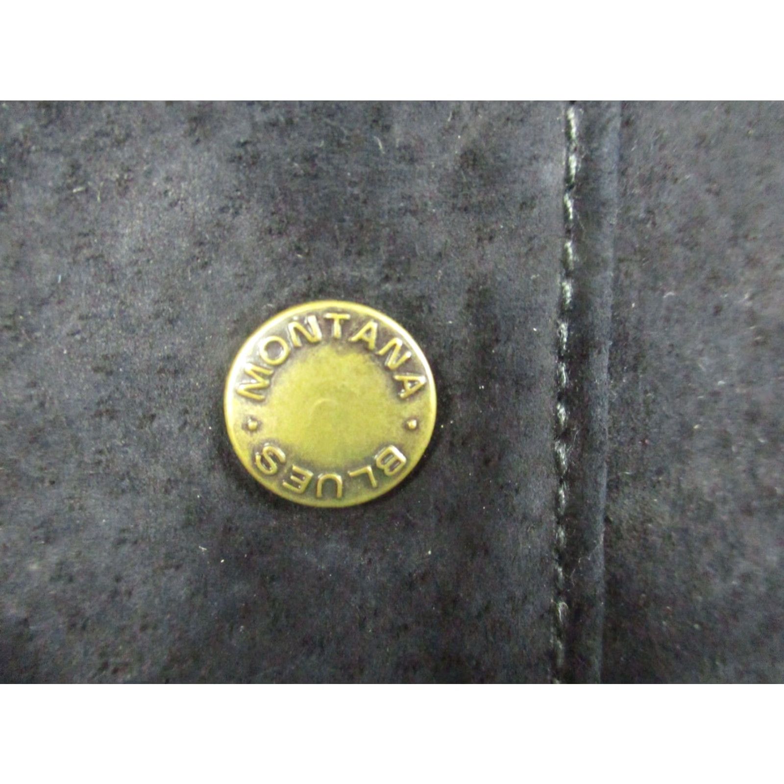 Vintage VINTAGE Montana Blues Vest Womens Medium Black Leather Snap Metal Biker Size M / US 6-8 / IT 42-44 - 3 Thumbnail