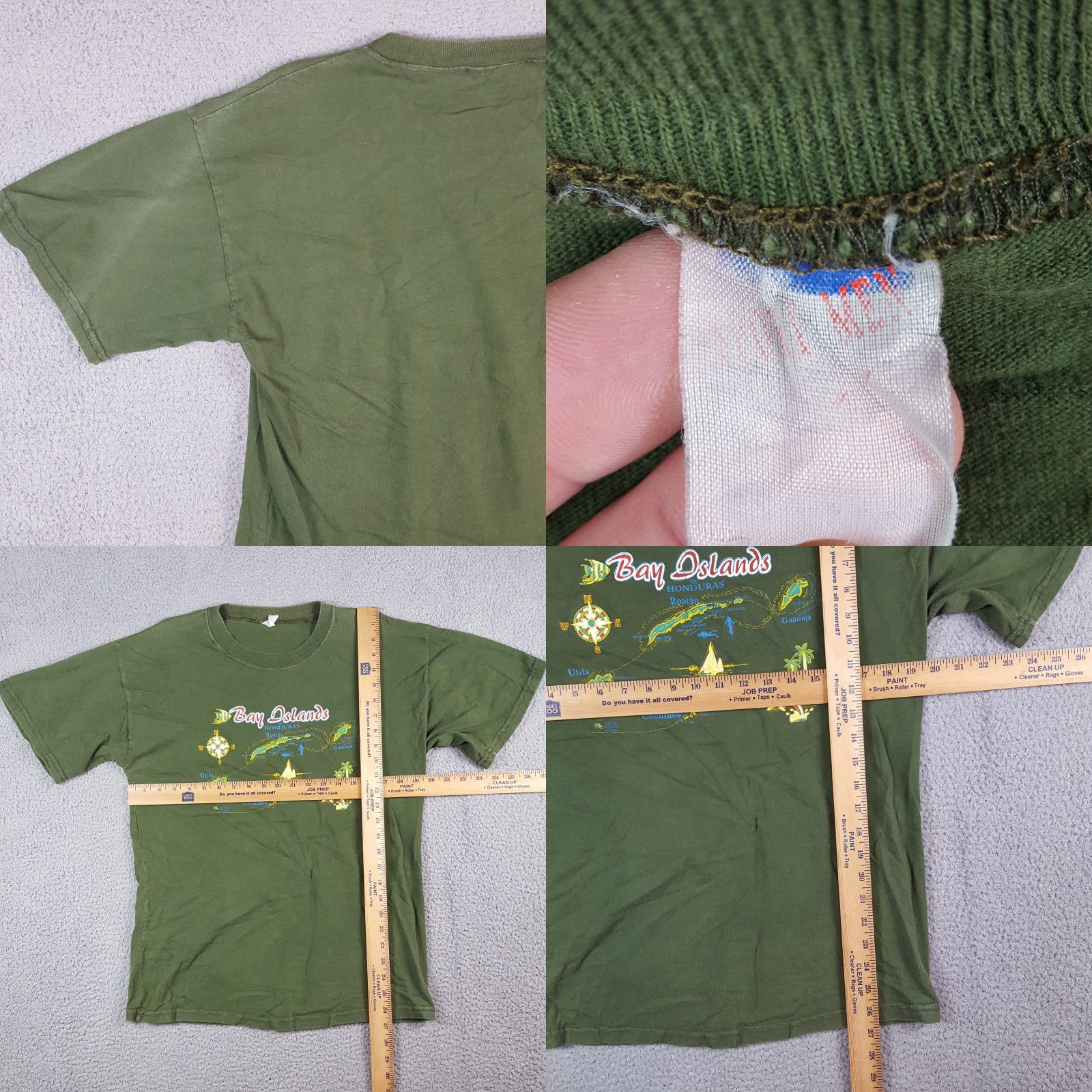 Vintage VINTAGE Bay Island T-Shirt Mens 90s Tropical Beach Tee Green Small Honduras Embroidered Logo Cotton T-Shirt Size US S / EU 44-46 / 1 - 8 Thumbnail