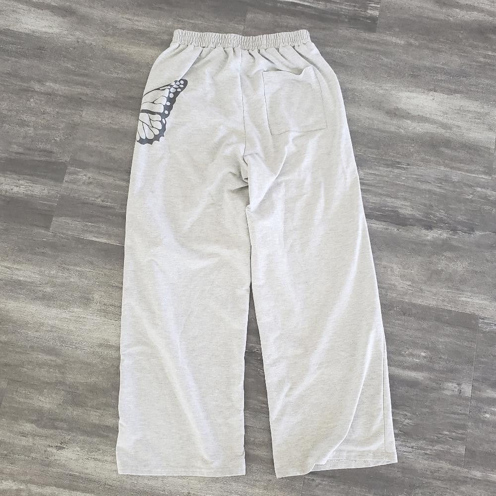 Shein Grey Black Butterfly SHEIN Wide Leg Pant Size 28" / US 6 / IT 42 - 2 Thumbnail