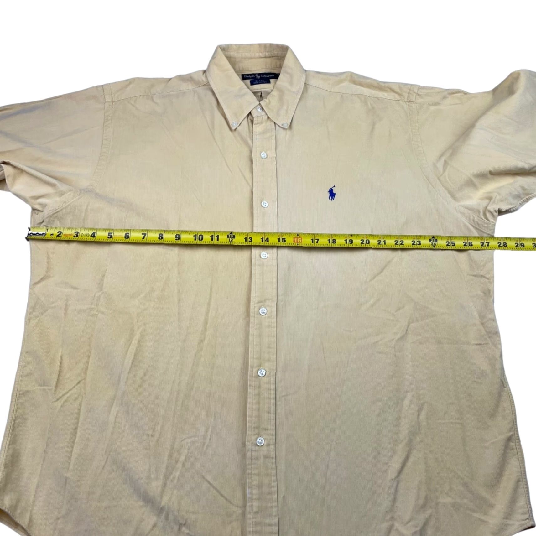 Ralph Lauren VTG Ralph Lauren Button-Up Shirt L/S Corduroy Blake Men’s Yellow Red 100% Cotton Button-Down Collar Vintage Shirt Size US L / EU 52-54 / 3 - 6 Thumbnail