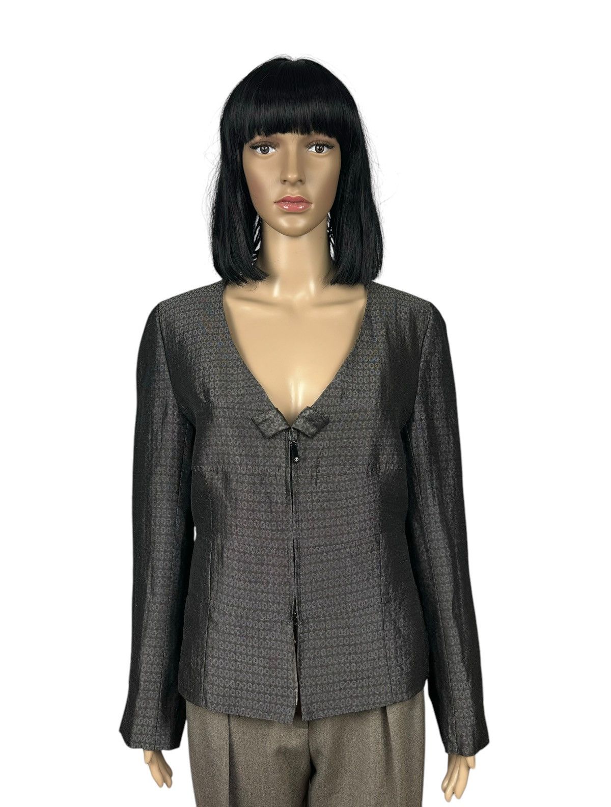 Giorgio Armani Giorgio Armani Zip Jacket Monogram Viscose-Ramie size 48 Size XL / US 12-14 / IT 48-50 - 1 Thumbnail