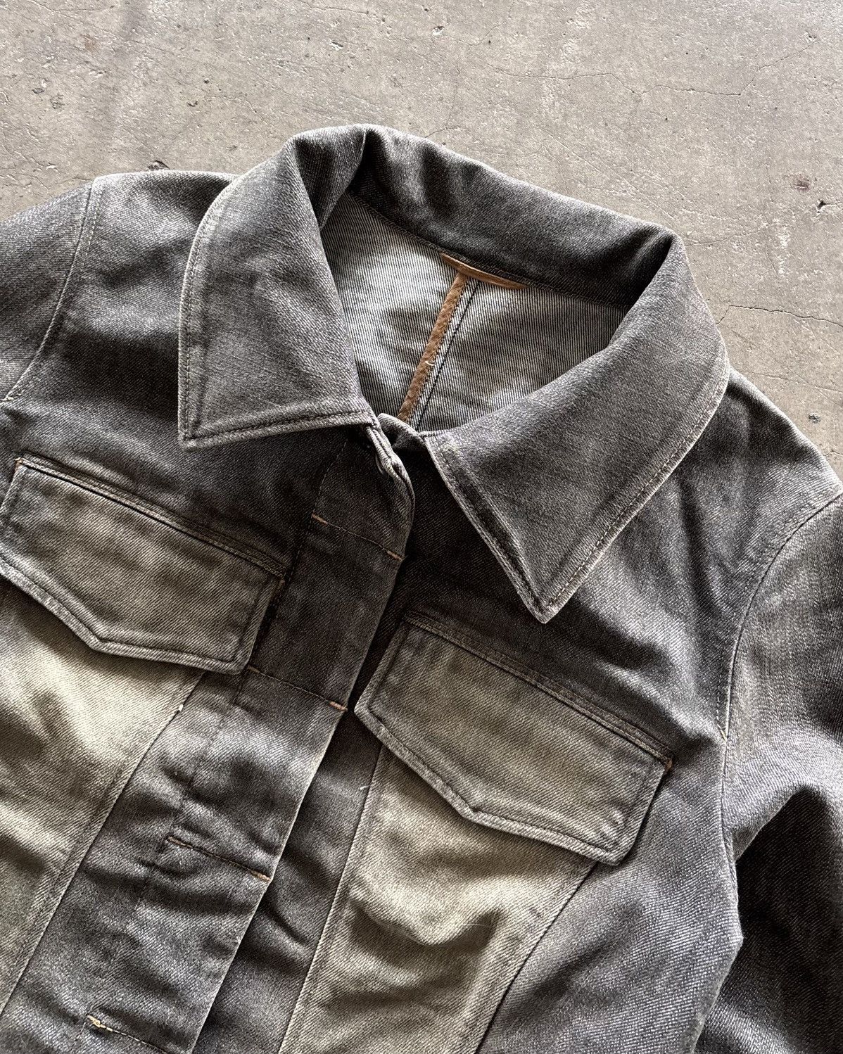 Michel Klein Michel Klen Paris Mud Wash Grey Denim Jacket Size US M / EU 48-50 / 2 - 2 Thumbnail