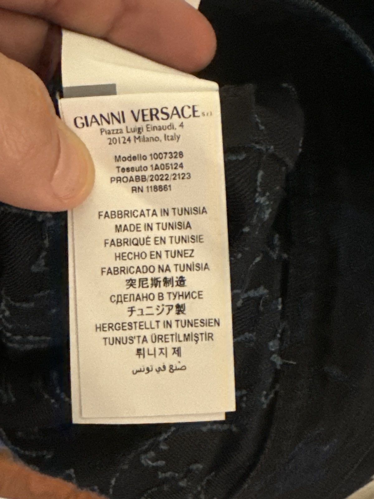 Versace Versace Blue/Black Barocco Jacquard Denim Button Down Jacket Size US XL / EU 56 / 4 - 7 Thumbnail