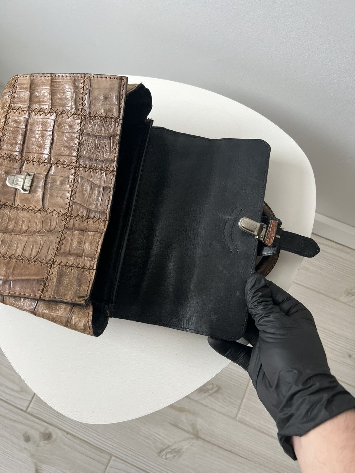 Vintage Vintage Women's Leather bag Crocodile Leather Made By Jaguar Size ONE SIZE - 11 Thumbnail