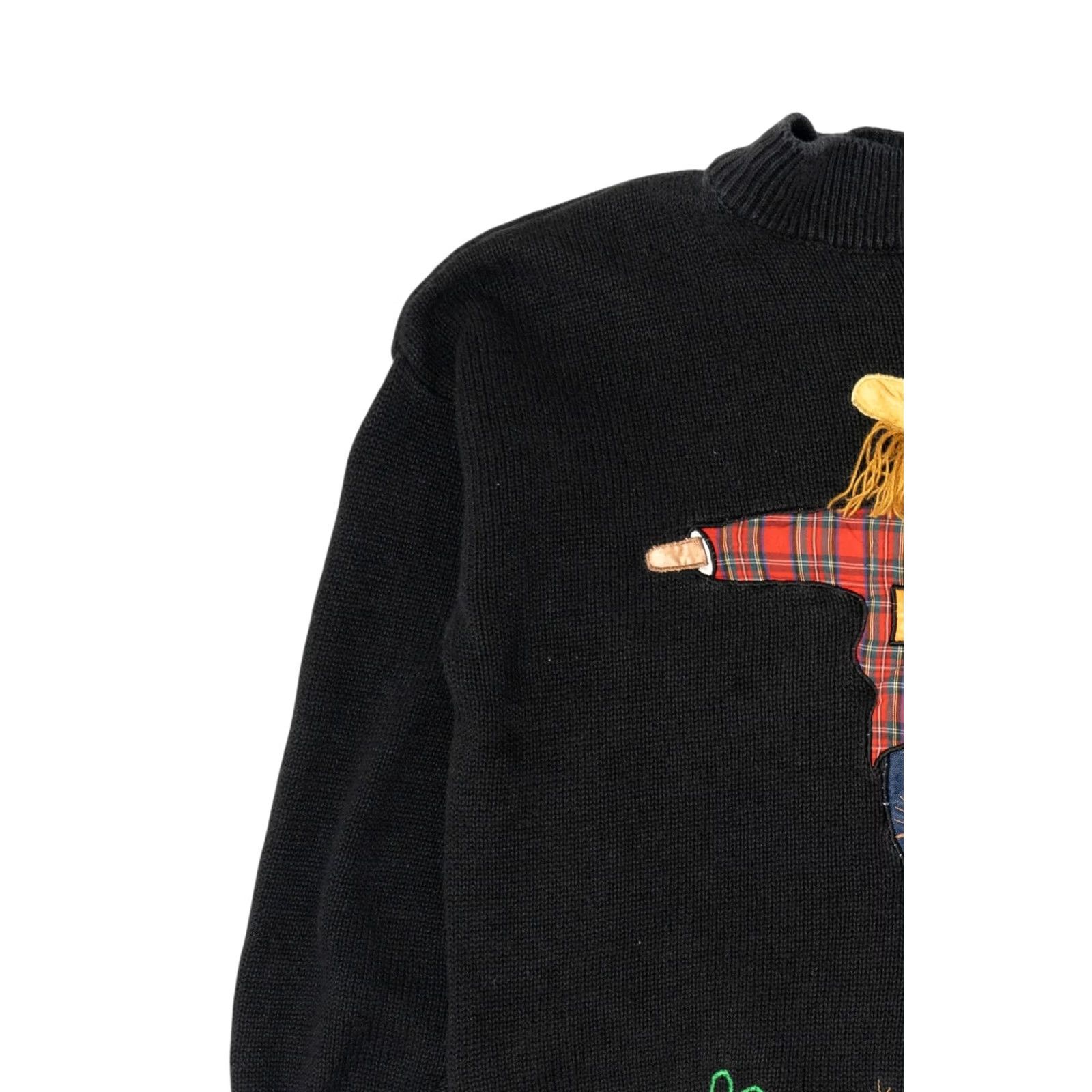 Vintage VINTAGE Colleen's Collectibles Scarecrow Autumn Harvest Halloween Sweater Large Black 1990sRamie / Cotton Mens Size US L / EU 52-54 / 3 - 7 Thumbnail