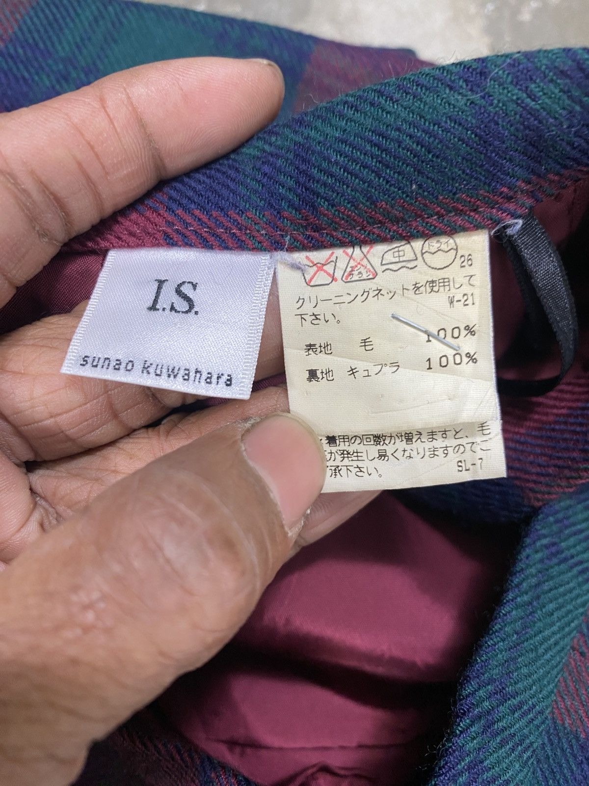 Issey Miyake Rare Vintage I.S Sunao Kuwahara Wool Chekered Skirt Size 25" / US 0 / IT 36 - 12 Thumbnail