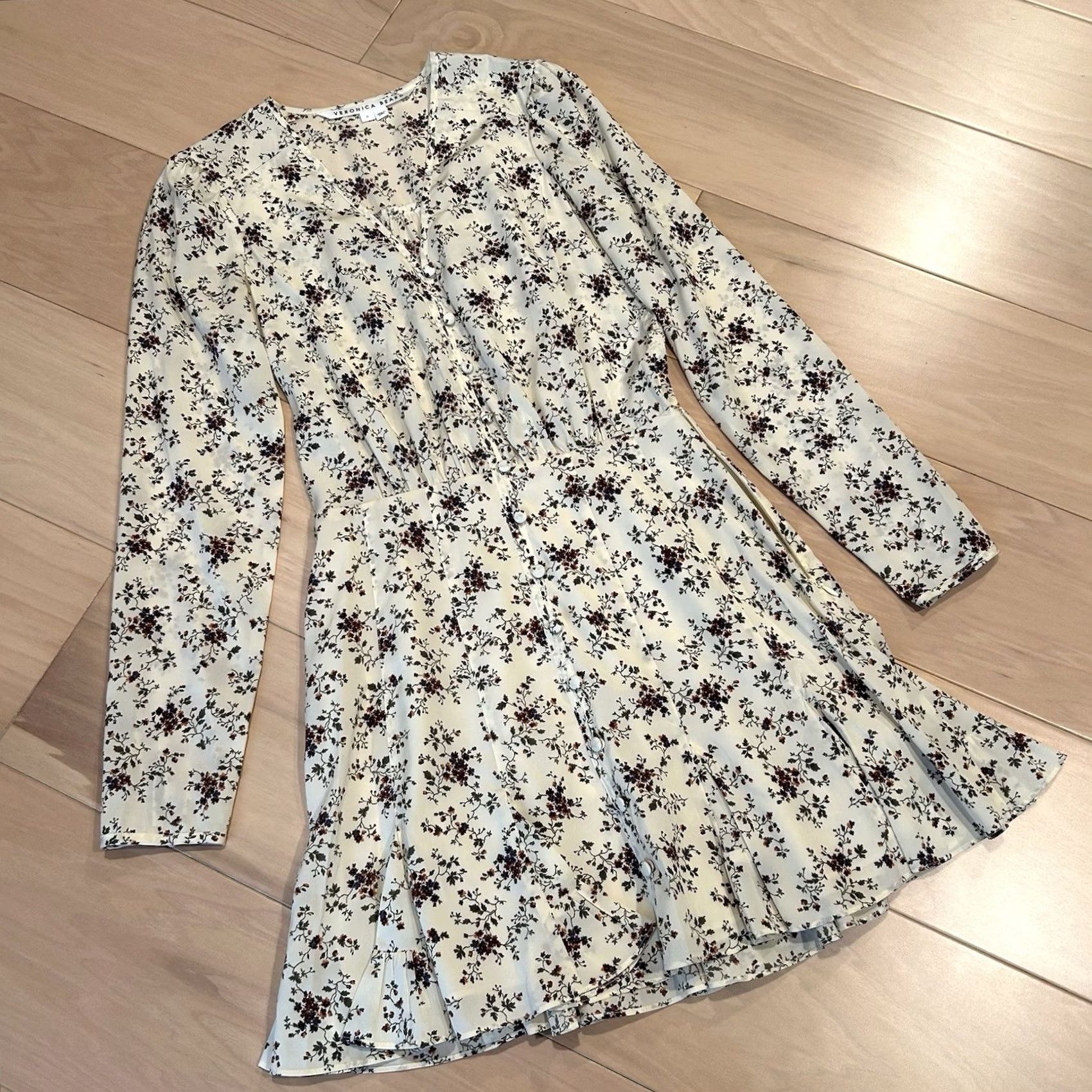Veronica Beard Veronica Beard Riggins Floral Silk Crepe Flounce Hem Mini Dress Women’s 0 Size XS / US 0-2 / IT 36-38 - 2 Thumbnail
