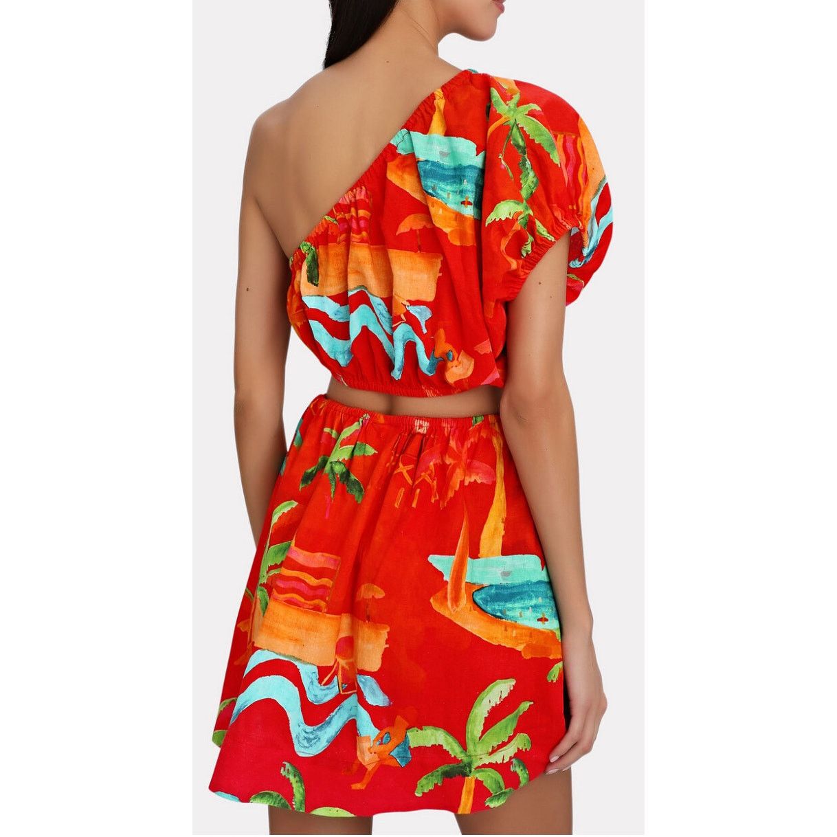 Farm Rio Farm Rio Ipanema One-Shoulder Cut-Out Mini Dress XL Size XL / US 12-14 / IT 48-50 - 3 Thumbnail