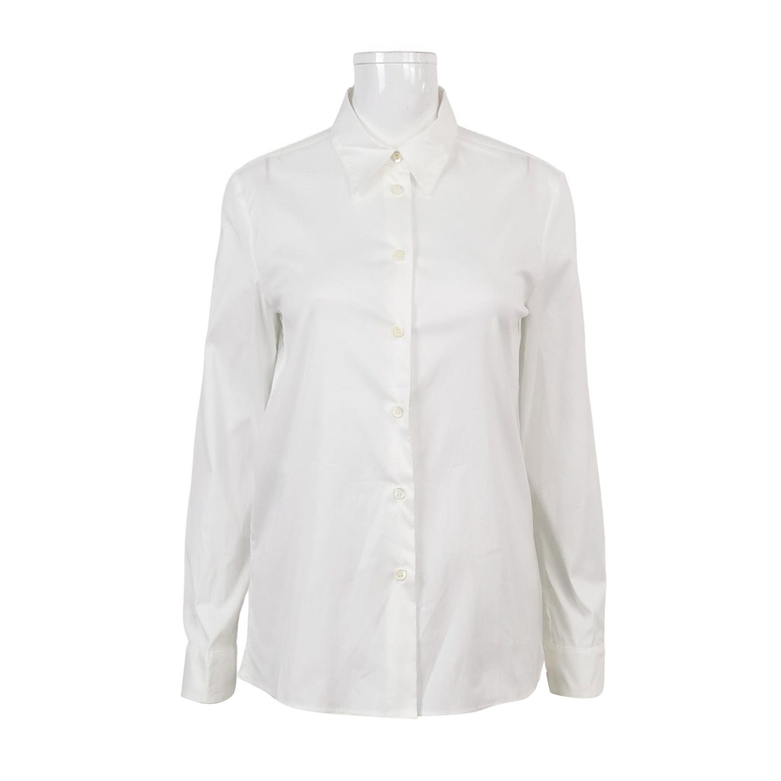 Prada Prada Cotton Button-Up Shirt in White 0089 Size S / US 4 / IT 40 - 1 Thumbnail
