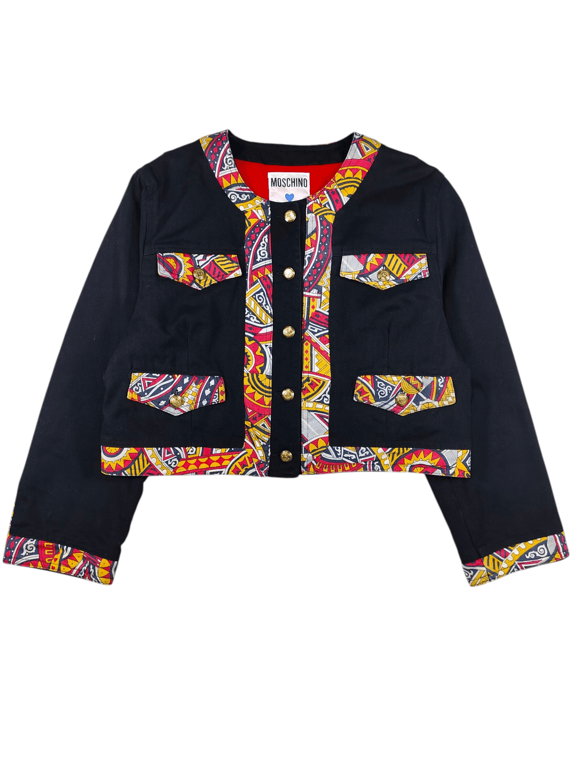 Moschino 90s Moschino- Archive Baroque Trim Graphic Cropped Jacket Size L / US 10 / IT 46 - 1 Thumbnail