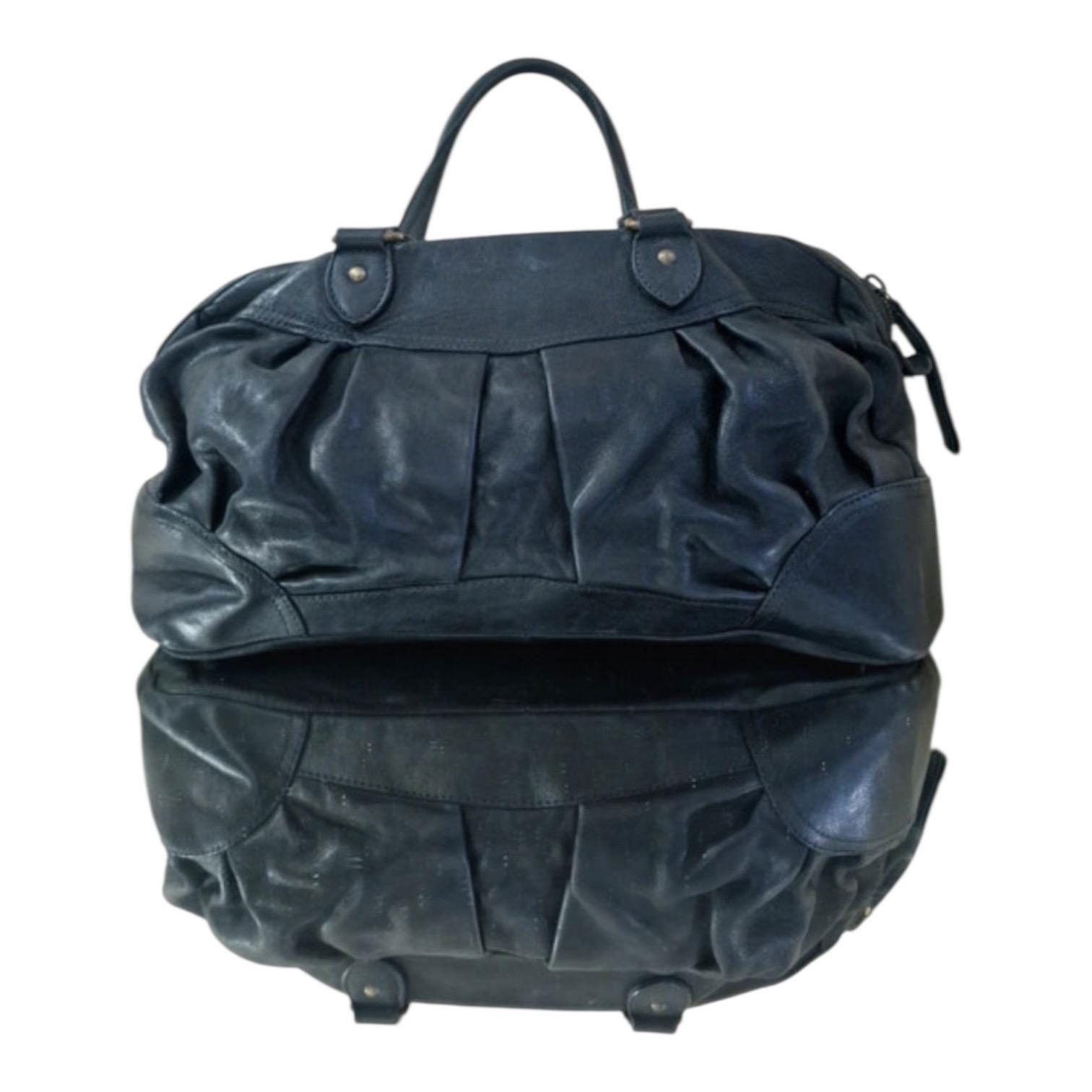 Roberto Cavalli The Cavalli Big Pleated Leather Shoulder Bag Size ONE SIZE - 3 Thumbnail