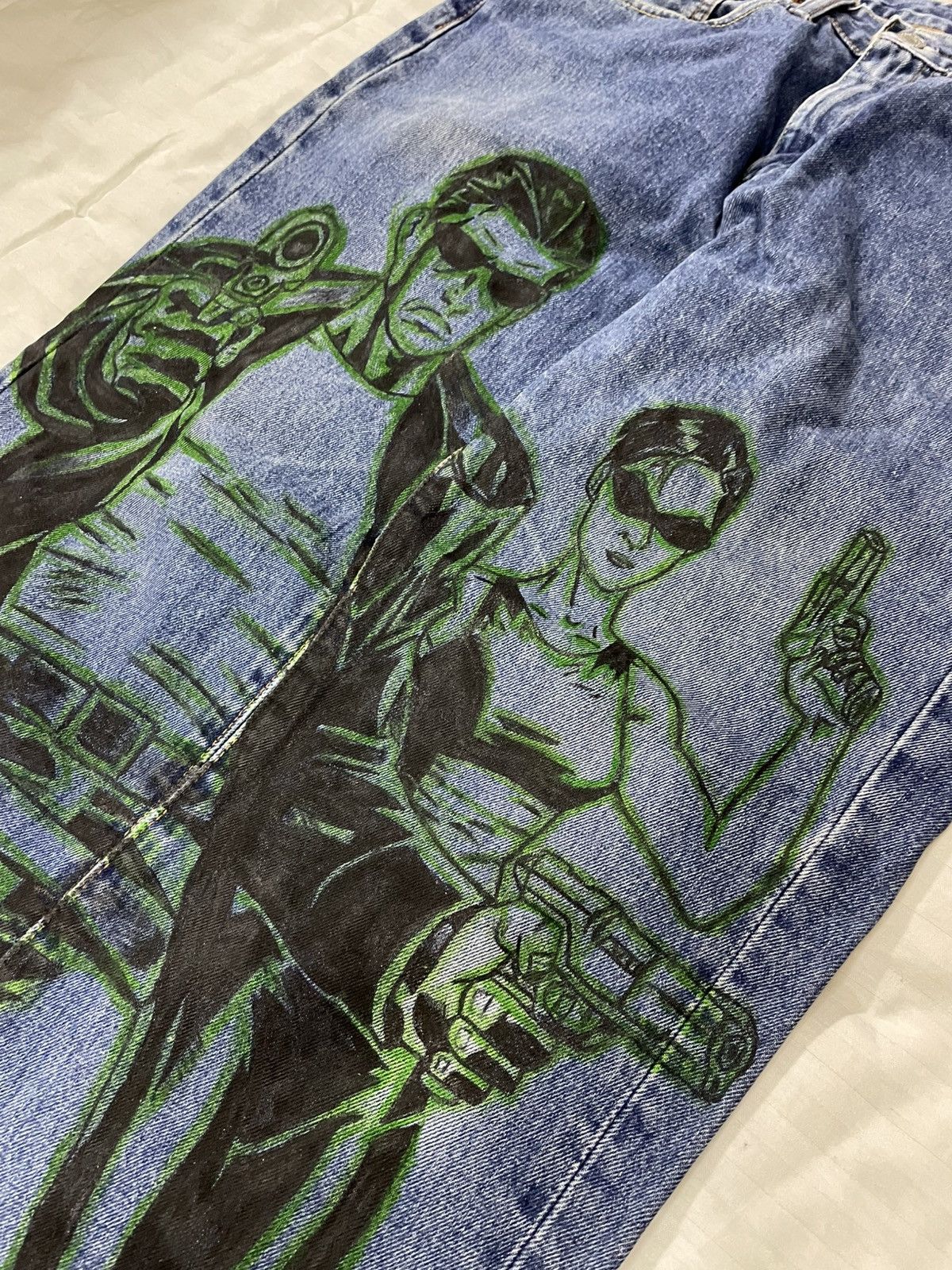Handmade Vintage Custom Hand Made Matrix Custom Jeans Denim Size US 32 / EU 48 - 5 Thumbnail