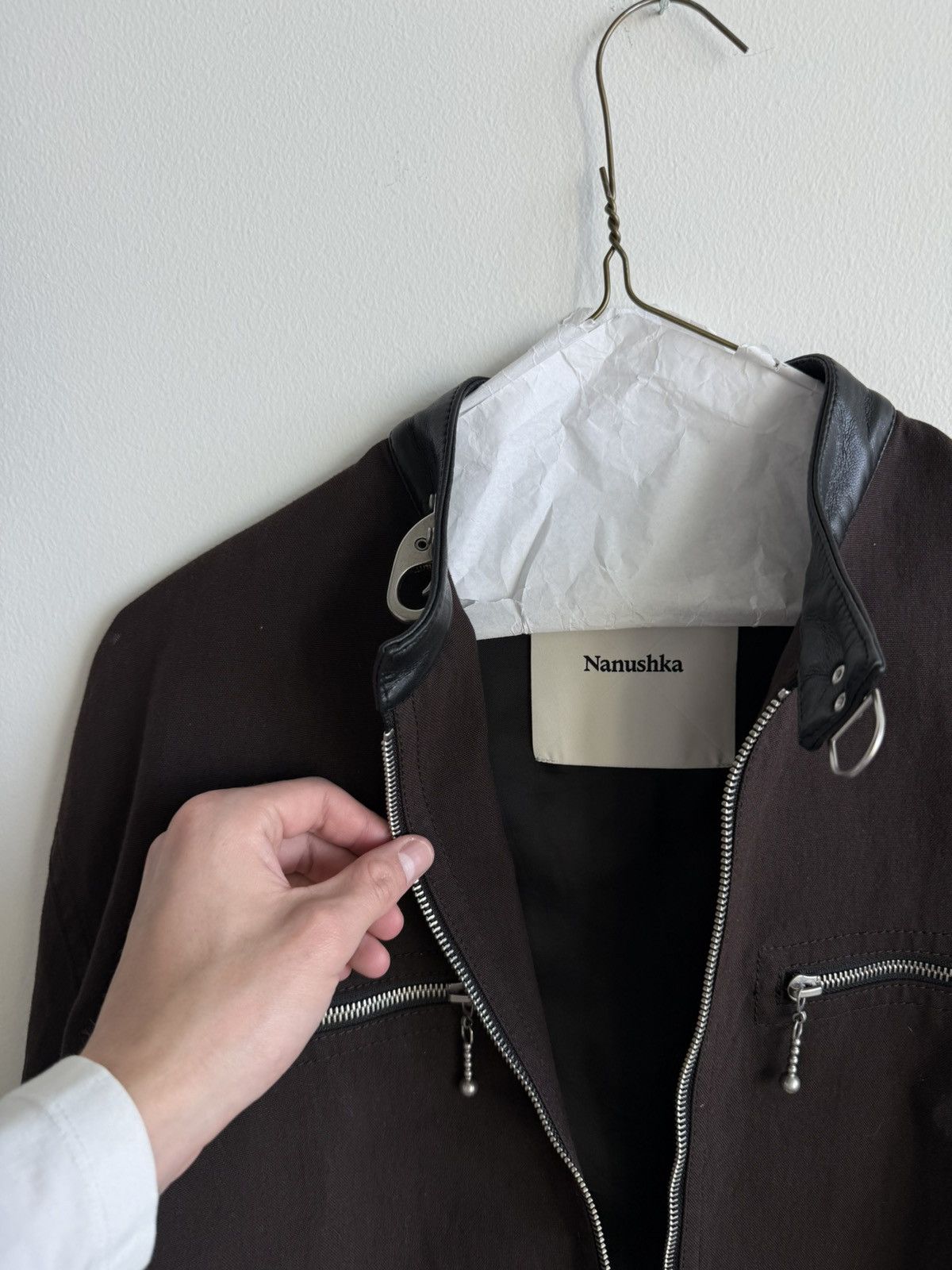 Nanushka Cropped Leather Collar Jacket Size US S / EU 44-46 / 1 - 7 Thumbnail