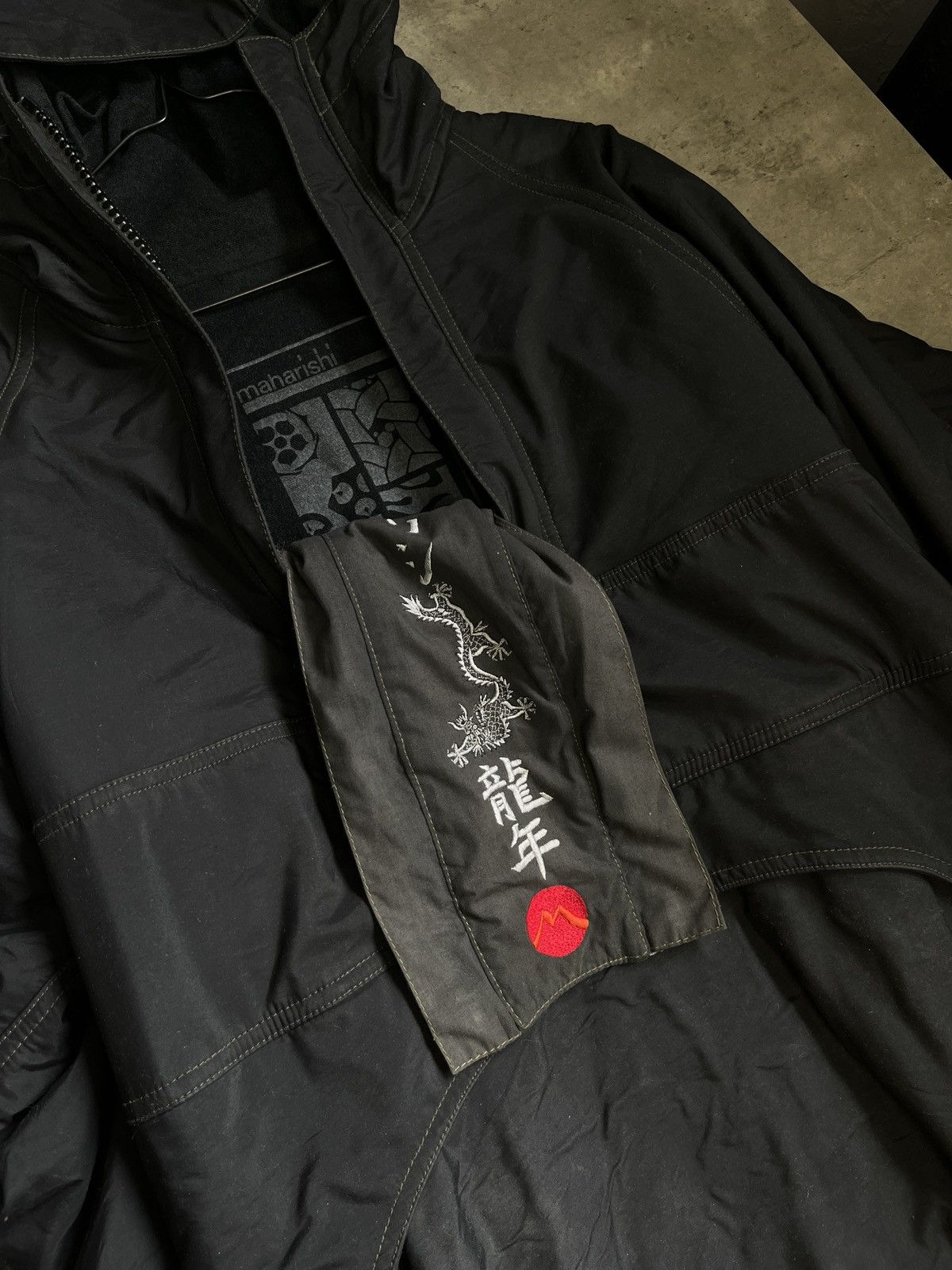 Maharishi Archive Maharishi AW99 Black Oiled Showerproof Anorak Smock Size US M / EU 48-50 / 2 - 9 Thumbnail