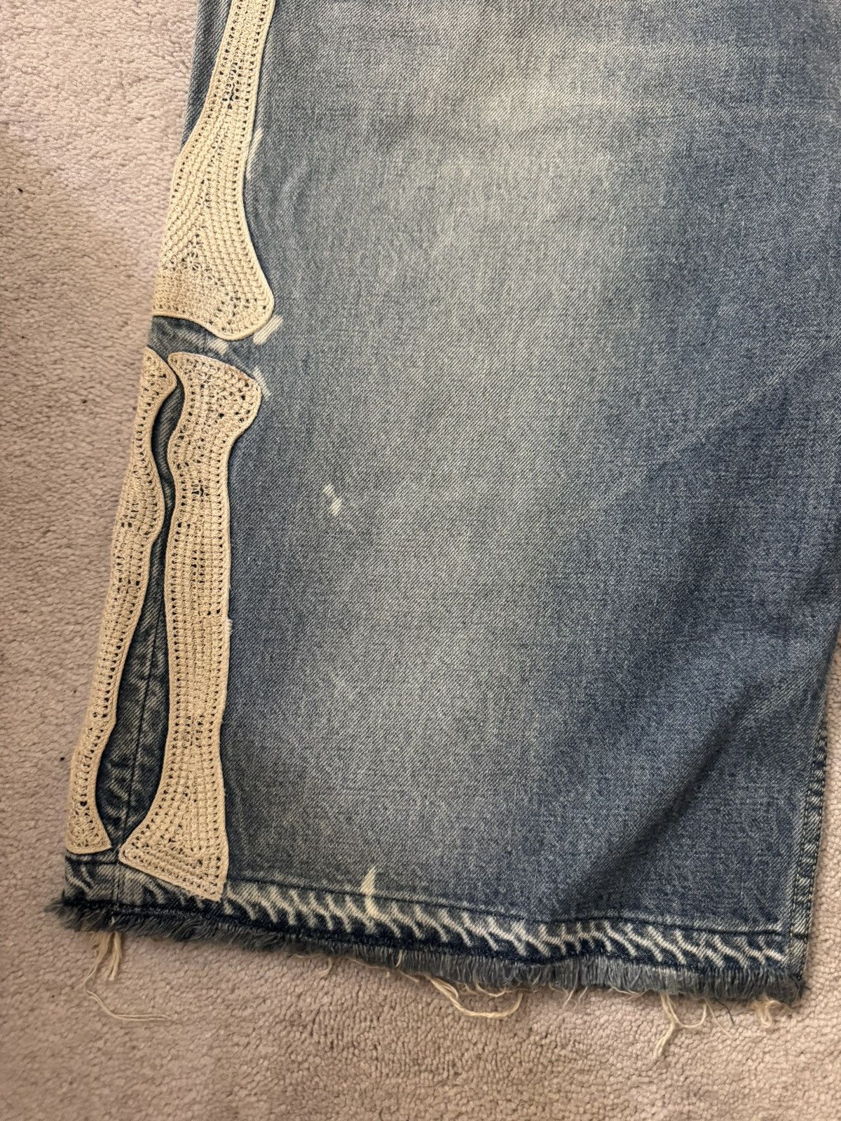 Kapital Kapital Kountry Bone Denim Shorts Size US 38 / EU 54 - 2 Thumbnail