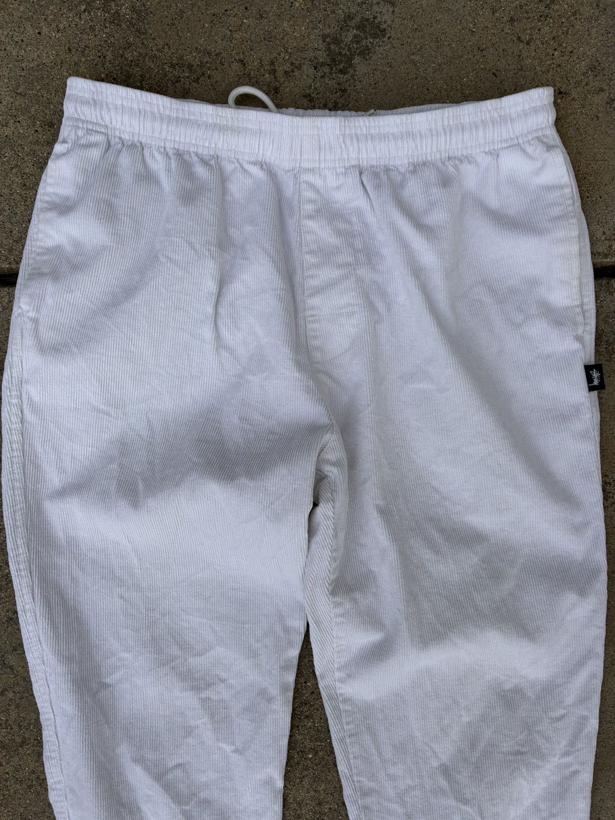 Stussy STUSSY White Corduroy Drawstring Waist Laguna Beach Pant Size US 32 / EU 48 - 2 Thumbnail