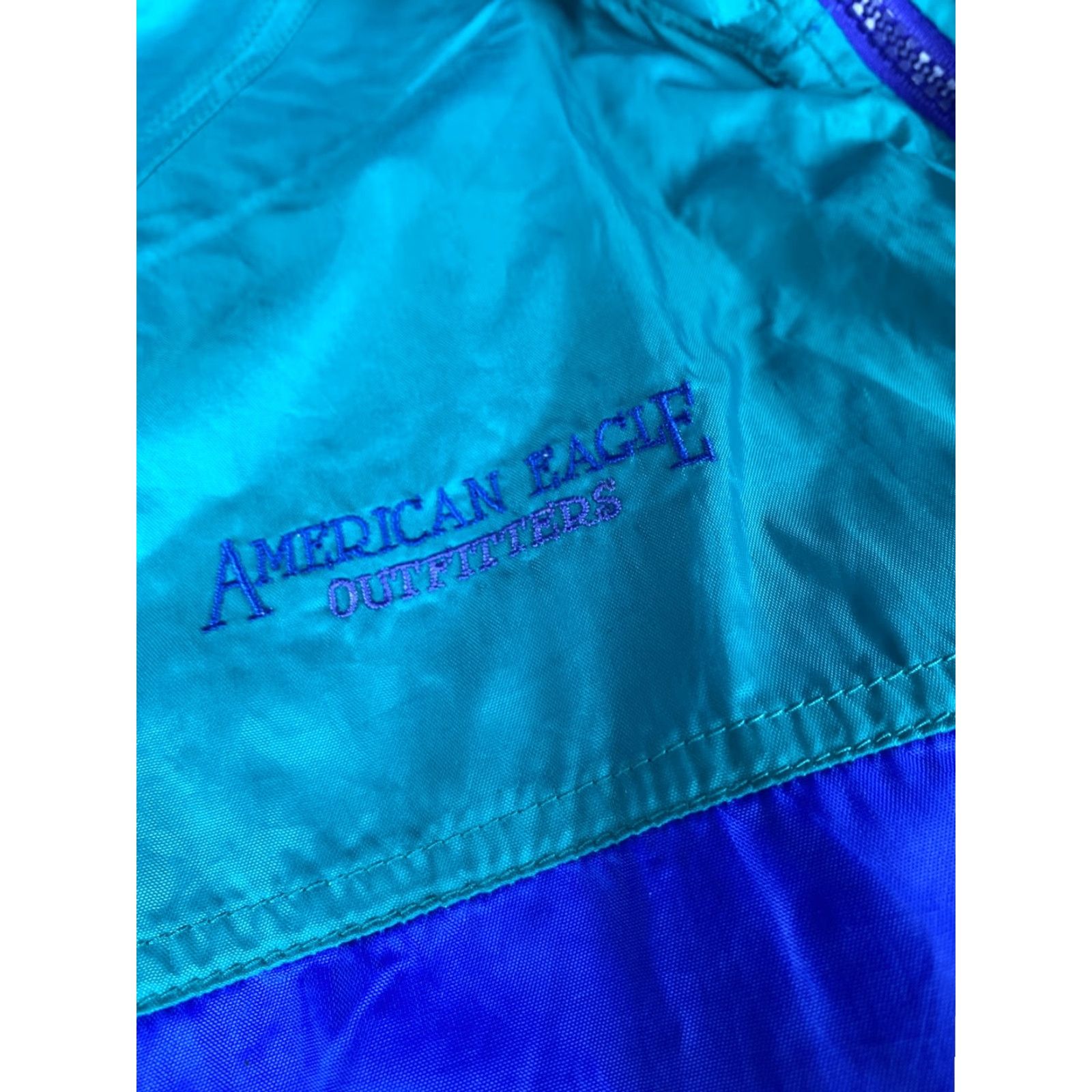 American Eagle Outfitters VINTAGE American Eagle Outfitters Windbreaker Jacket L 90s Aqua Men's Blue Size US L / EU 52-54 / 3 - 2 Thumbnail